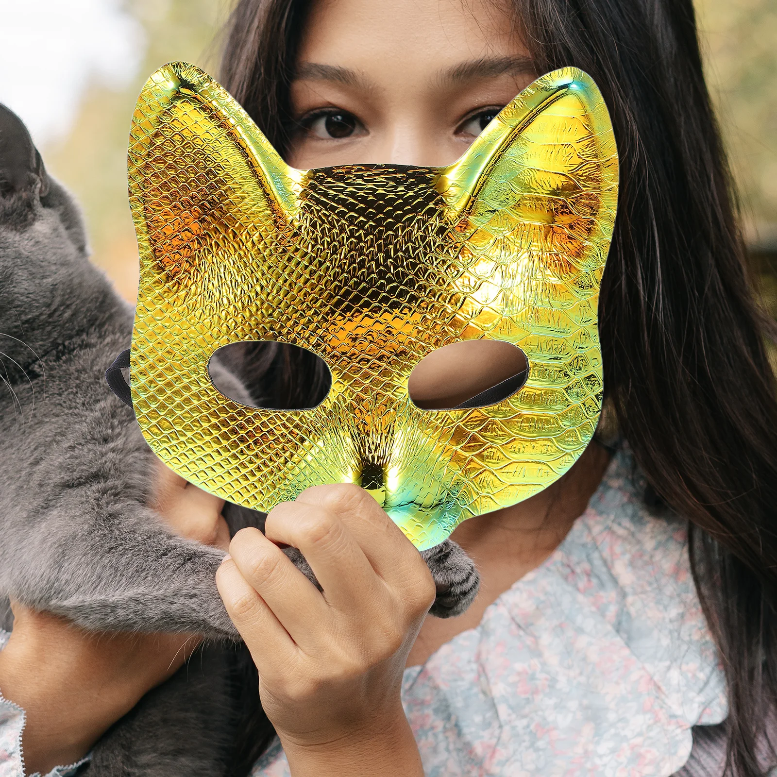 

2 шт., маскарадная маска лисы, пластиковая маска на половину лица, маска животного, Хэллоуин, карнавал, вечерние, косплей, аксессуар, косплей, животное