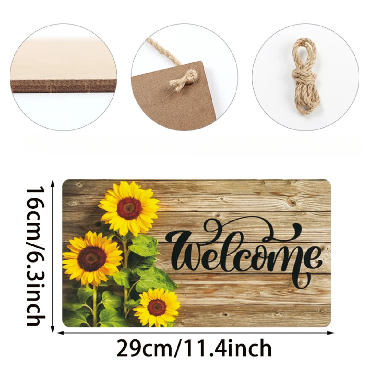 Welcome Sign Front Porch Decor - Sunflowers On Wooden Front Door Decor Wall Plaque House Welcome Wood Sign Porch Decorations