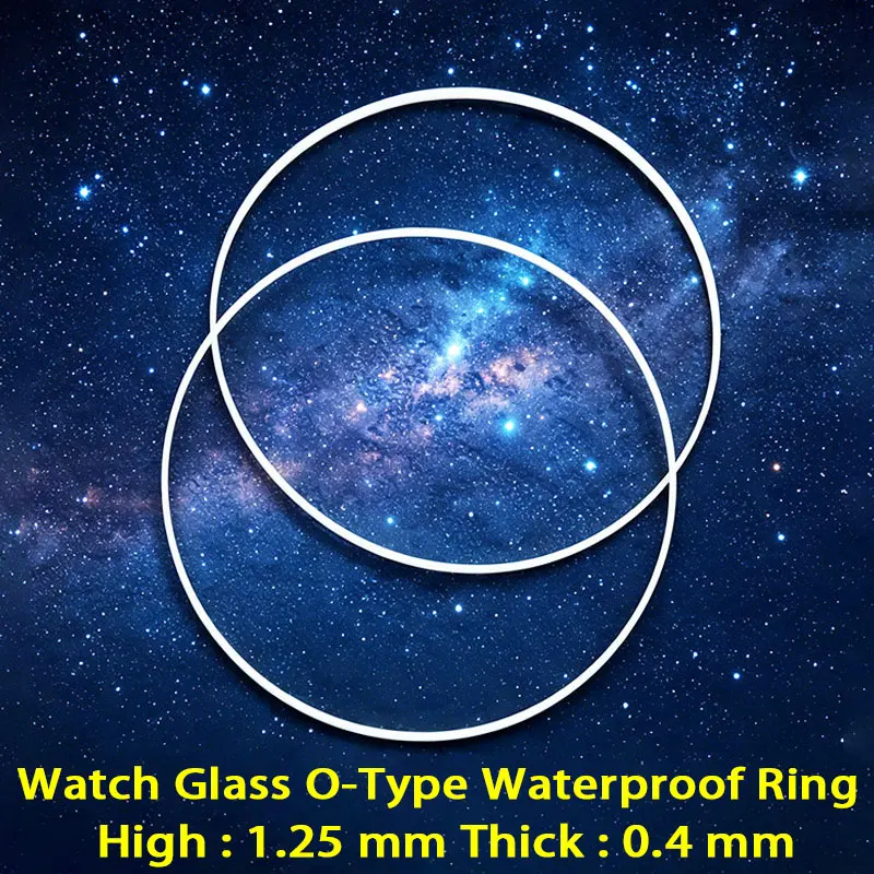 2/5 PCS Watch Glass Waterproof Gaskets Dia 25-40mm High 1.25mm Thick 0.4mm O-Ring Watch Glass Waterproof Ring Replace Parts