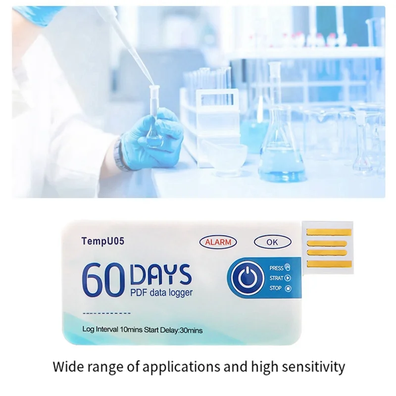 10 Pcs/Lot Tempu05 Temperature Data Logger Single Use 60 Days PDF Report USB Port Data USB Data Logger-Hot