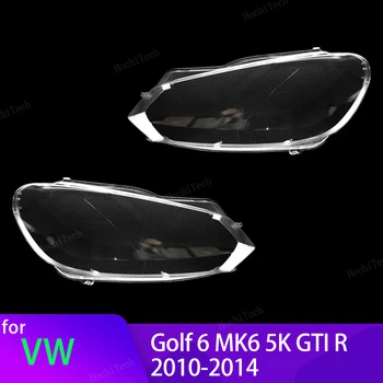 Capa de lente do farol dianteiro do carro para volkswagen vw golf 6 mk6 gti r 2010-2014 abajur transparente escudo do farol