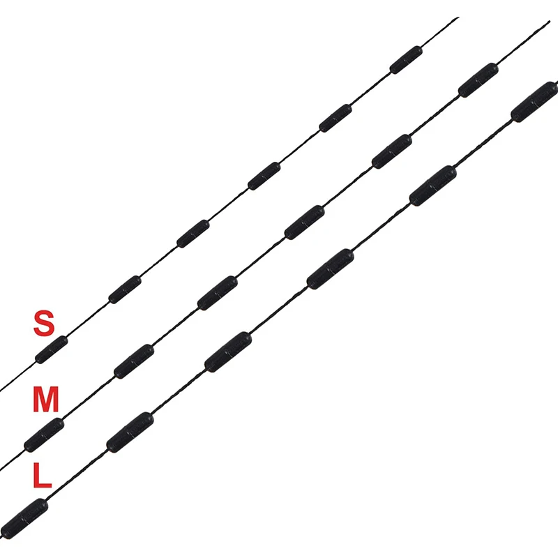 60Pcs 10Set S M L Schwarz Gummi Raum Bohnen Oval Stopper Angeln Bobber Float Wels Flotador Angeln Float folat Linie Stoppt – Detail 5