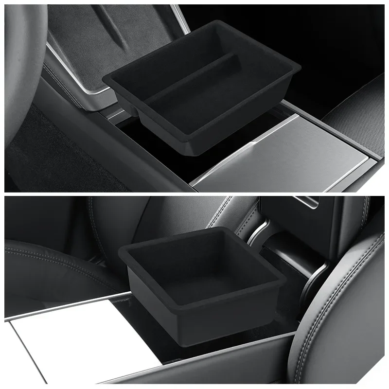 Center Console Organizer for Tesla Model Y Juniper 2025-2026, Sliding Armrest Storage Box Set, TPE/ABS Interior Accessories, view 4