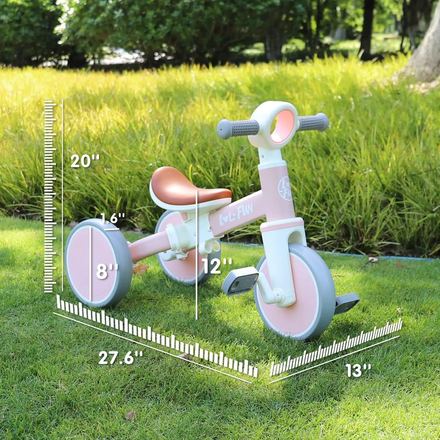 Baby Balance Bike for 1 2 Year Old Boys Girls Gift, 4 in 1 Kids Tricycle for Toddlers 1-3 with Easy Assembly Removable Pedal