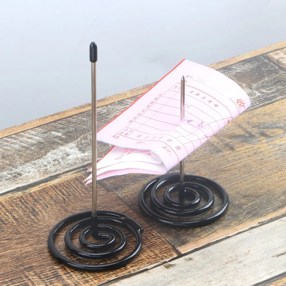 2Pcs Stainless Steel Receipt Spike Sturdy Restaurant Ticket Holder Bill Organizer Order Slip Holder for Cafe Bar Office Home