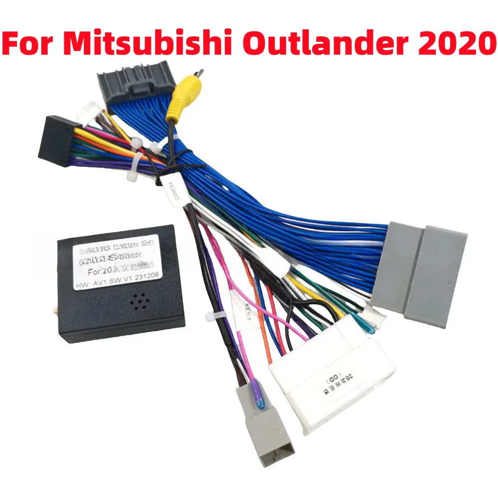 

Автомобильный 16-контактный жгут проводов радиоприемника Canbus Box для Mitsubishi Outlander Pajero 2020, большой экран, стерео провод, послепродажный адаптер Android