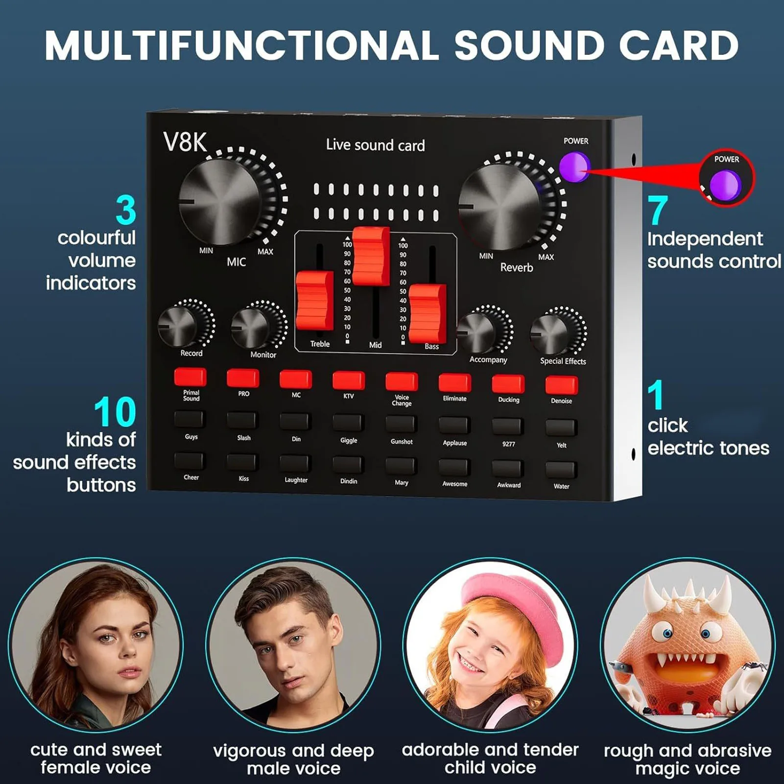 Microfoon Bundel met Geluidskaart 120 kHz 24 Bit BP1048B2 Chip Condensator Microfoon Kit met Roterende Stand Oortelefoon voor Studio