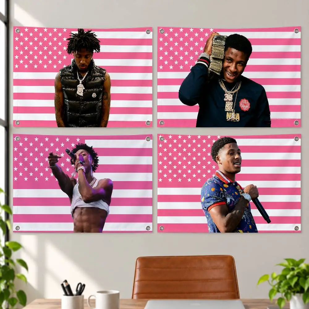 Rapper YoungBoy Never Broke Again Aesthetic Wall Tapestry Flag Printed Wall Hanging Living Room Party Outdoor Decor