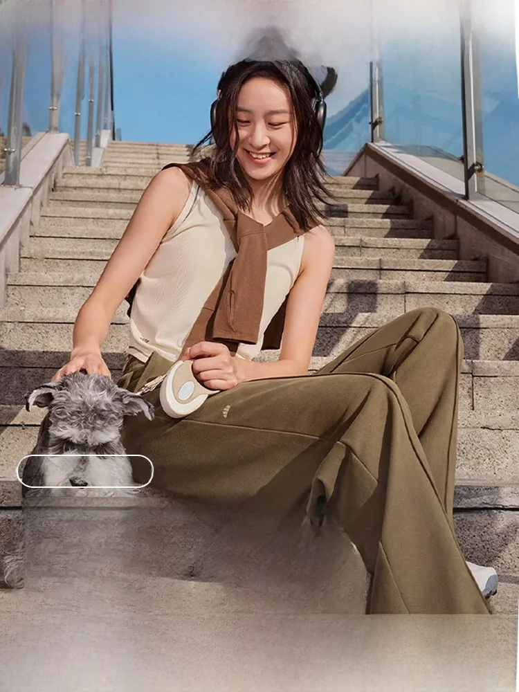 

White Wide Leg Pants Women Loose Drapey Skin-friendly Cotton Feel Sweatpants Casual Straight Cut Commute Sle Long Trousers