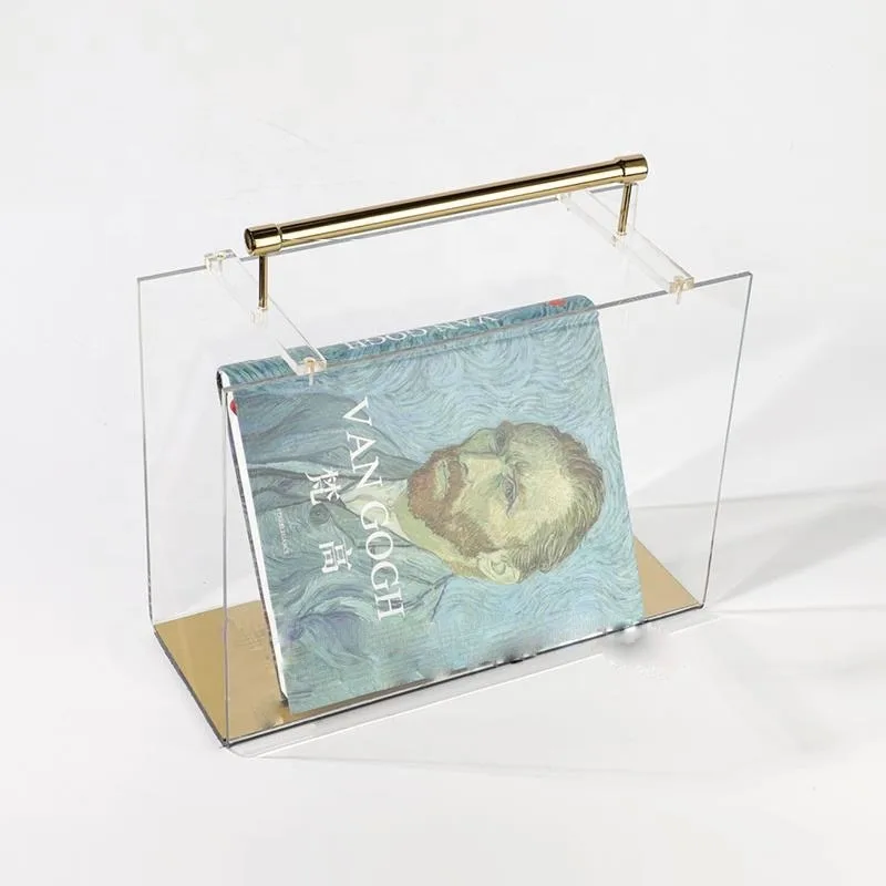 Model Room Light Luxury Modern Acrylic Magazine Rack Soft Decorations in the Sales Office Floor-to-ceiling Bookshelf Ornaments