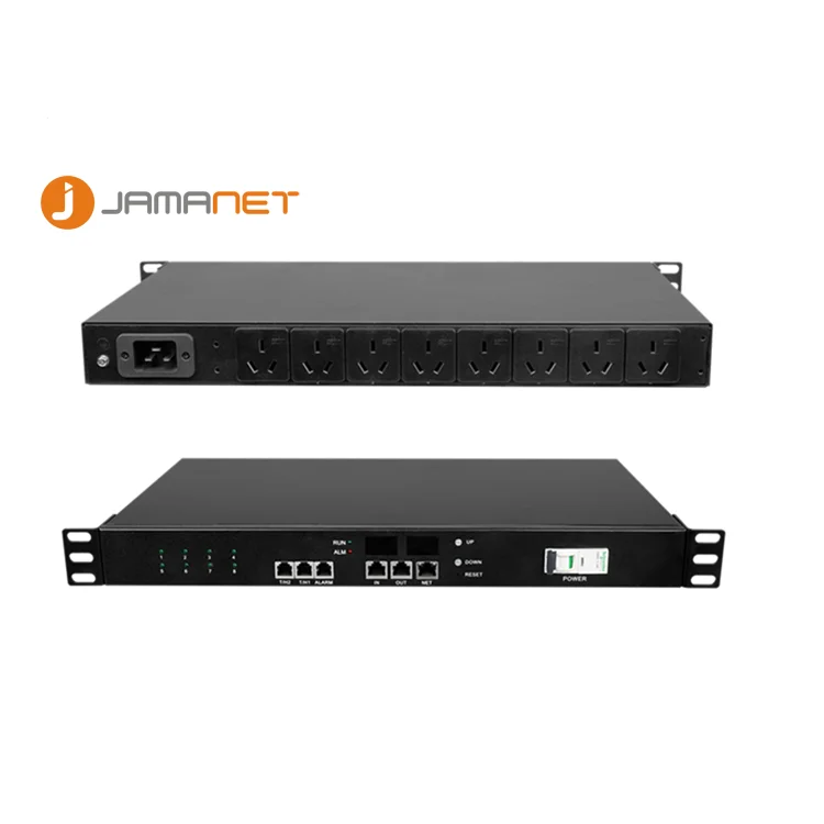 Jamanet 19inch  C13c14c15 RJ45 USB IEC UK US Socket 16way Intelligent Smart IP PDU Fast Charging Switch Type Intelligent Pdu