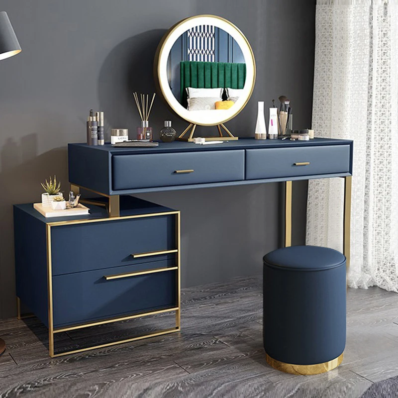 Makeup Bedside Comfortable Dressing Table Bedroom Nordic Drawers Mirror Dressing Table Storage Organizers Mesita De Noche Desk