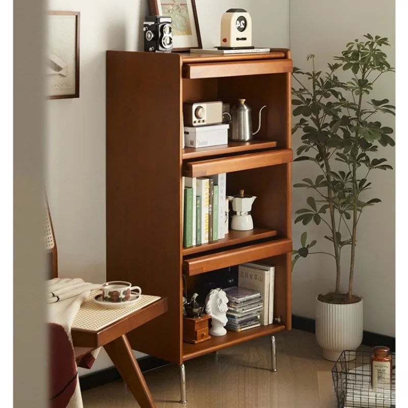 Solid wood bookcase Living room vertical cabinet Magazine cabinet Storage locker Floor cabinet