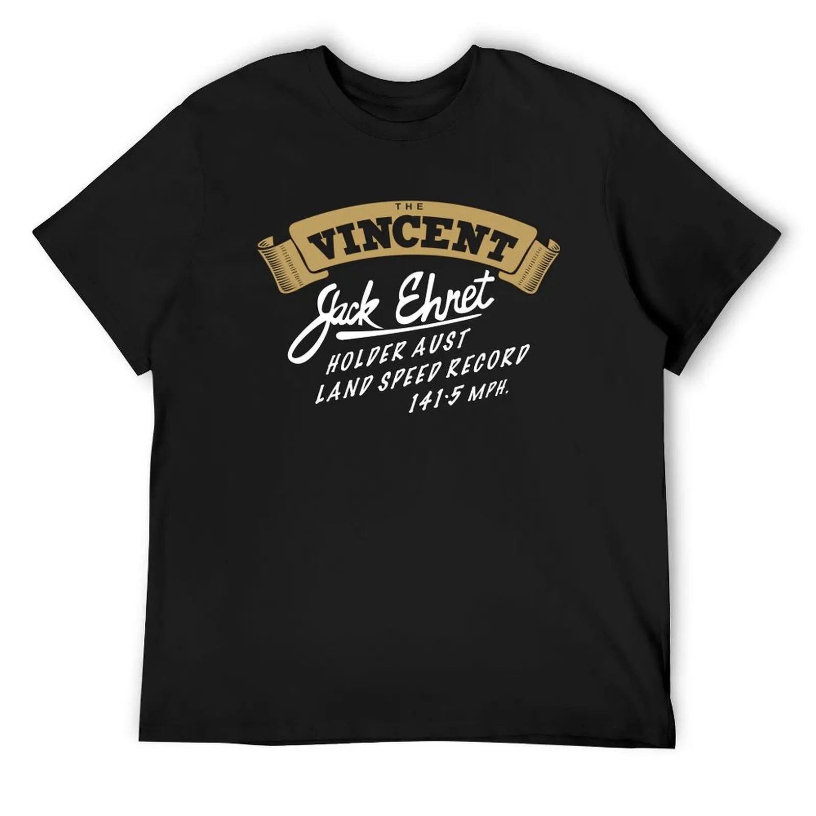 Vincent Black Lightning Jack Ehret Speed Record T-Shirt summer clothes blanks tshirts for men