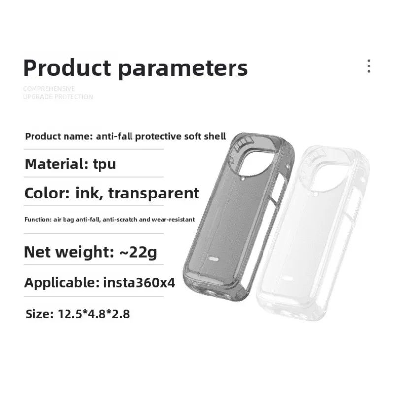 

For Insta360 X4 Clear TPU Soft Cover Anti-Scratch & All-around Protection Transparent Case For Camera Safety