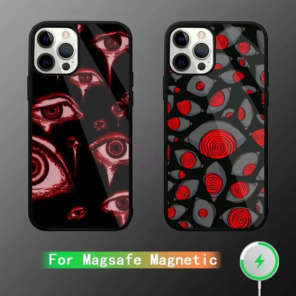 

Scary Eyes Phone Case For iPhone 16,15,14,13,12,11,Pro,Max,Plus,Mini,SE New Magsafe Magnetic Wireless Charging