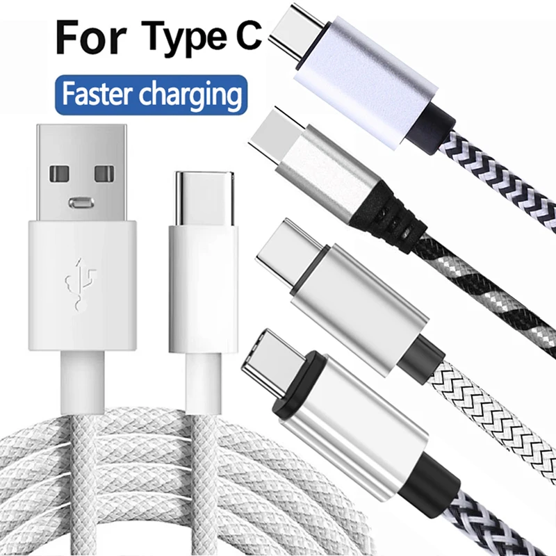USB A to Type C Cable Fast Charging Wire Mobile Phone Line USB C A Variety Of White Data Cables Cord For Samsung Xiaomi Andriod