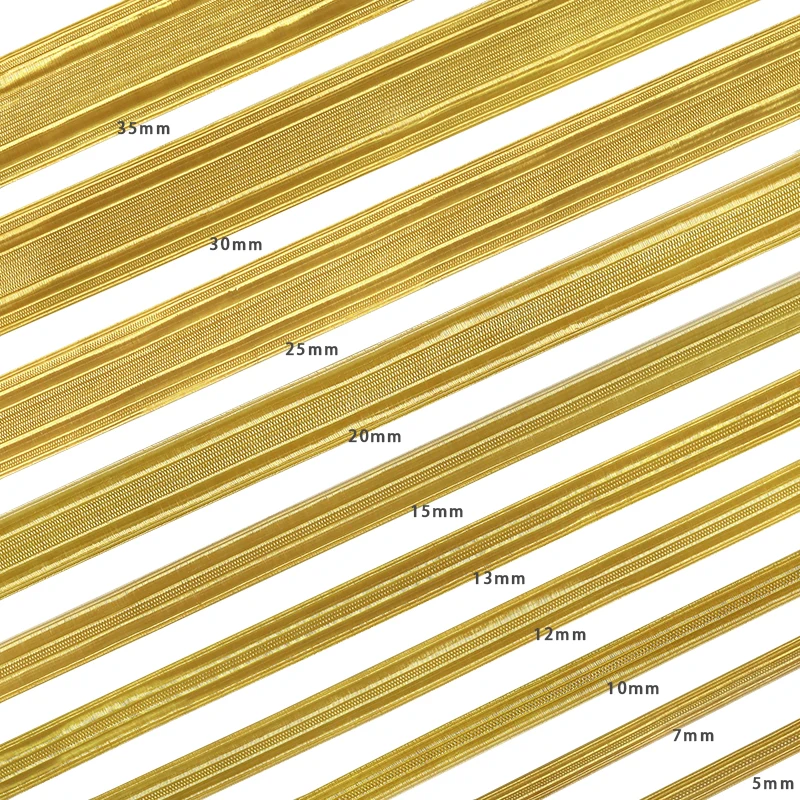 اللون # 1 شريط سلك نحاسي ذهبي معدني ملابس رسمية وحواف عسكرية، زي جديلة حزام معطف فاخر