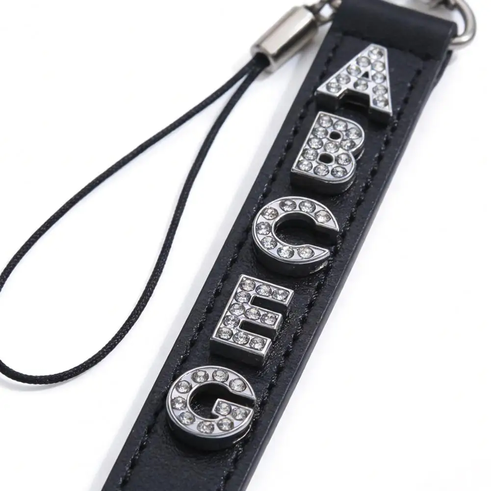 

Diy Keychain Accessories Rhinestone Letter Beads A to Z Alloy Charms Small Spacer Beads for Diy Jewelry Making Keychain Craft