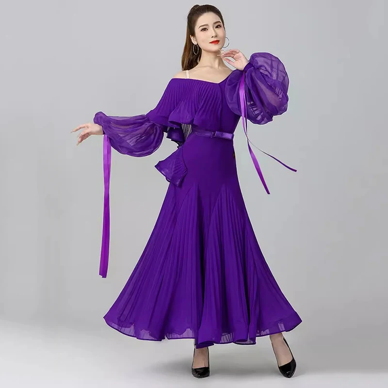 2024 New Elegant Women\'s Ballroom Dance Dresses National Standard Waltz Competition Clothes High-end Modern Performance Costumes