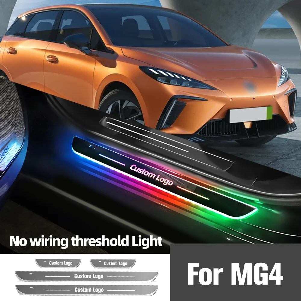 

For MG 4 MG4 2022-2023 Car Door Sill Light Customized Logo LED Welcome Threshold Pedal Lamp Accessories