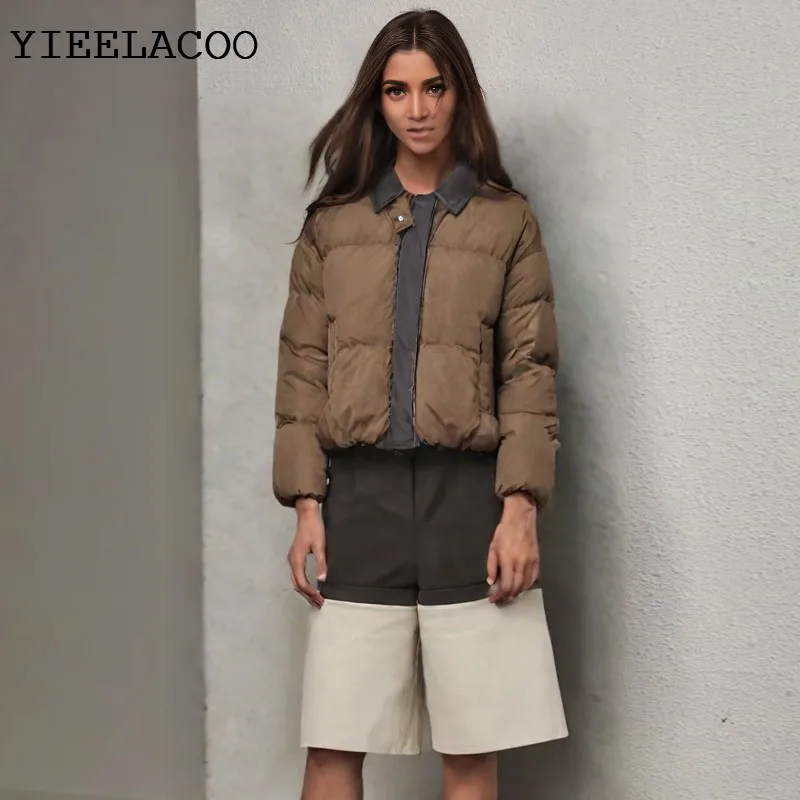 

Женская куртка Повседневная кожаная хлопковая стеганая зимняя толстая куртка цельное весенне-осеннее пальто классическая универсальная хлопковая куртка