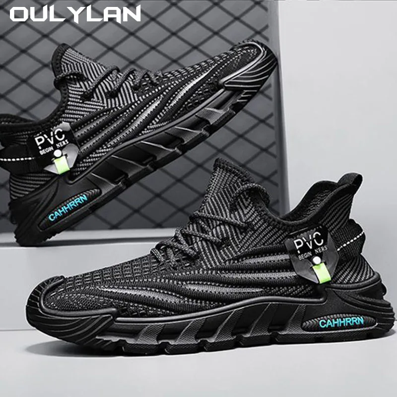 Sport Running Sneakers New Fashion Men Casual Flying Woven Shoes Fashion Trend Board Shoes Comfort Skateboard Shoes