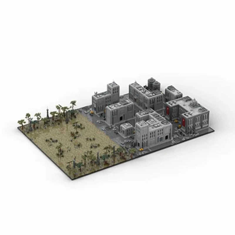 Street View Model MOC Building Bricks Desert Base Fortifications Modular Technology Gifts Holiday Assemble Children Toys Suit