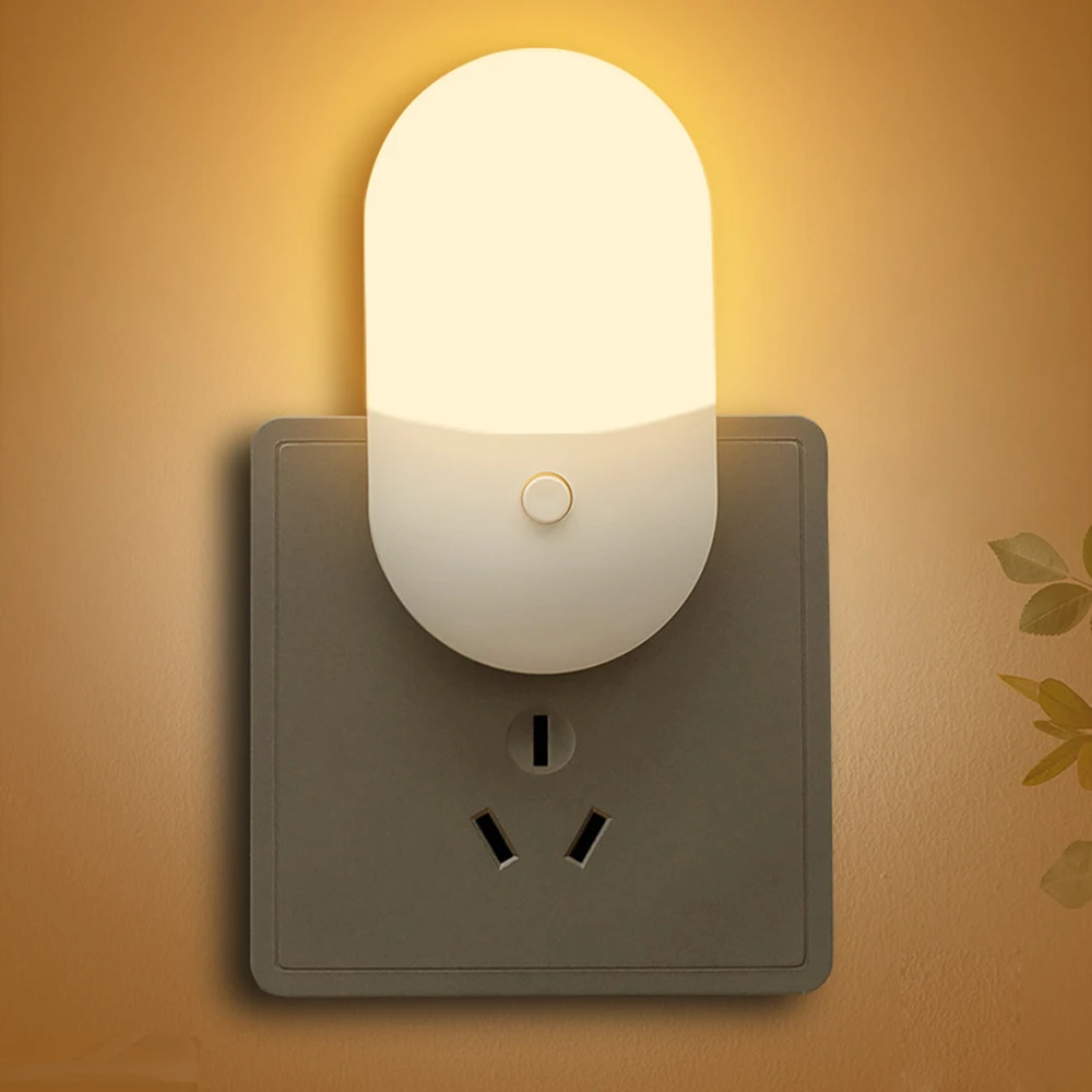 Night Lights Plug In Muur Bedlampje Eu Us Plug 110V 220V Slaapkamer Lamp Gift Voor Kinderen Leuke night Lamp Voor Corridor Wc