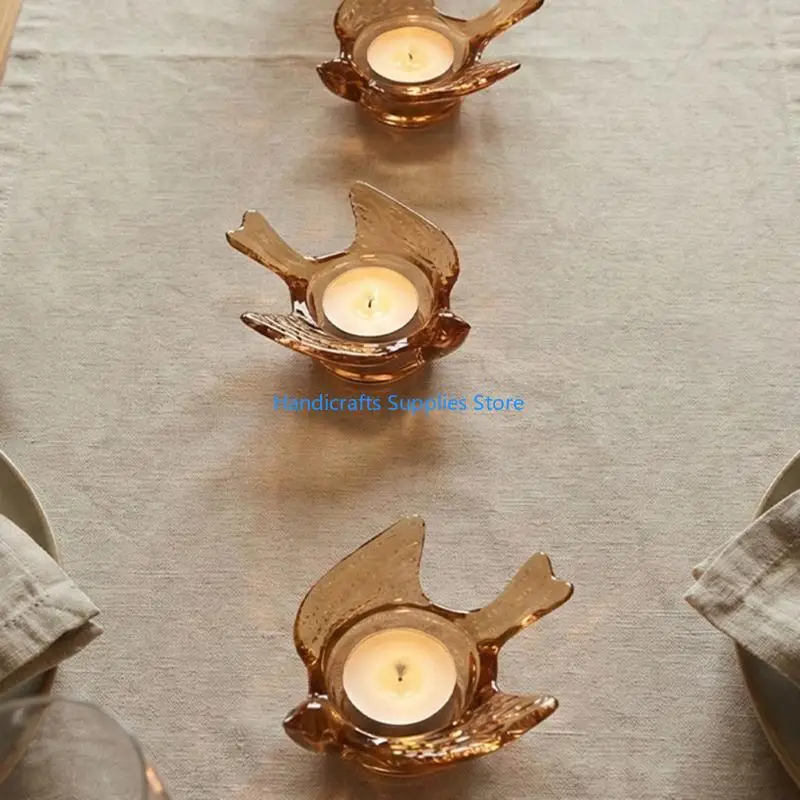 R1WA Clear Glass Candlestick Brid Votive Holders Decorative Tealight Holders for Wedding,Parties,Centerpieces