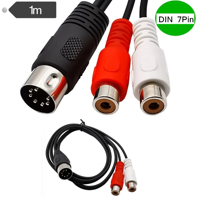 

7Pin Din Male 7-core DIN Male 2RCA Lotus Female Old-fashioned Audio Equipment Adapter Cable