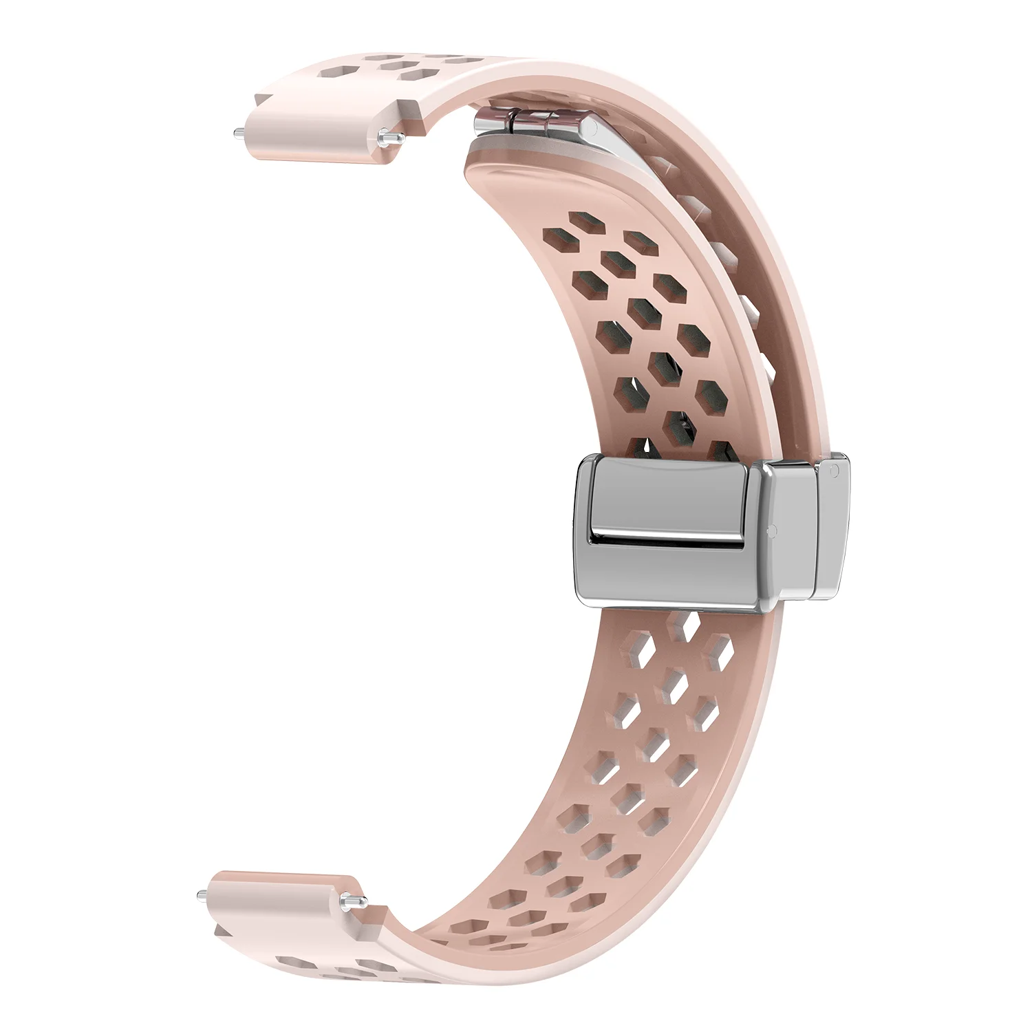 Bracelet de montre magnétique pliant en Silicone de 12mm, à dégagement rapide, respirant, trou d'air souple, boucle carrée, bracelet de montre intelligent pour hommes et femmes