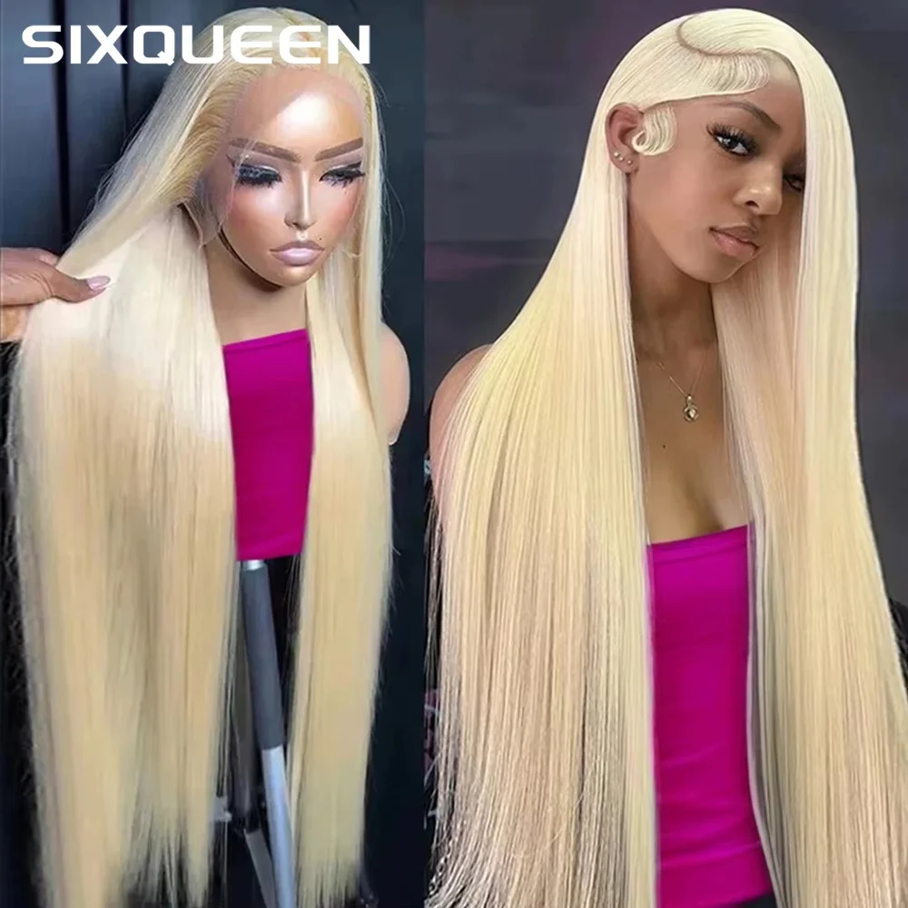 

40-дюймовый светлый парик 613 HD с прозрачной кружевной передней частью 13x6, прямой парик из бразильских человеческих волос, прозрачный кружевной парик для женщин, плотность 250%