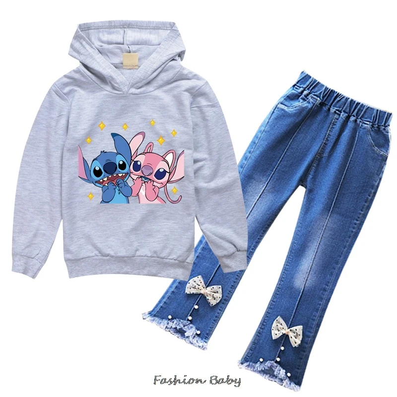 Cheap Popular Simple Stitch Long Sleeve Boys Girls Casual Wear Fun Graphics Everyday Style Energetic Spring Fall Sweatshirt Sets