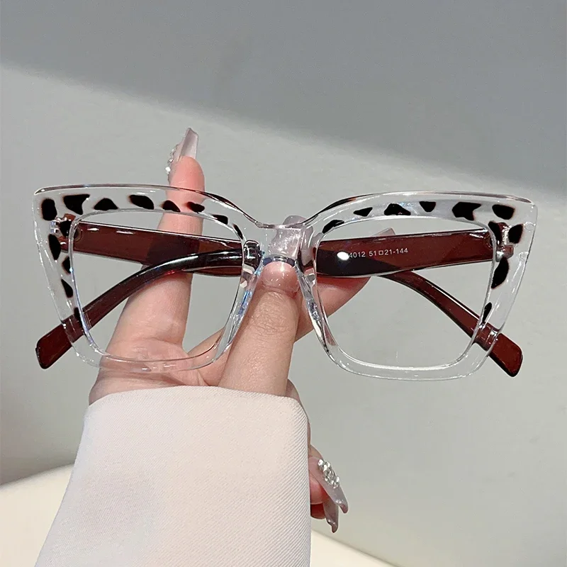 GM LUMIAS Oversize Cat Eye Brille Frauen Stilvolle Patchwork Rand Optische Rahmen Trendy Marke Design Blau Licht Blockieren Brillen