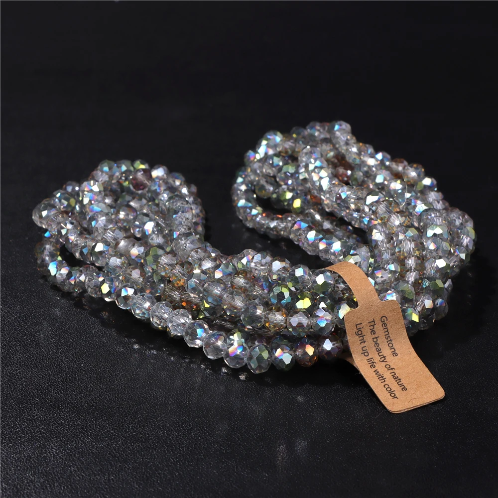 Großhandel 5 Strang/Los facettierte österreich ische Kristall perle Rondelle lose Abstand halter ab Farbe Glasperlen für Schmuck herstellung Zubehör – Detail 18