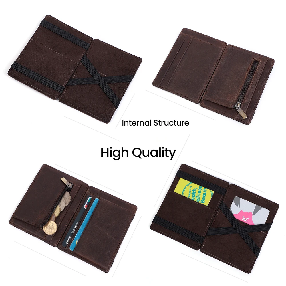 Vintage Genuine Pickup Men's Bag Multifunctional Anti-Theft Card swiping Bag RFID Identification Male Bag Card Case