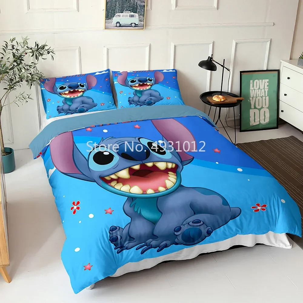

Cute Full Lilo & Stitch Bedding Set Single King BedLinen Duvet Cover Set Pillowcase Children Adult Boys Girls Gift