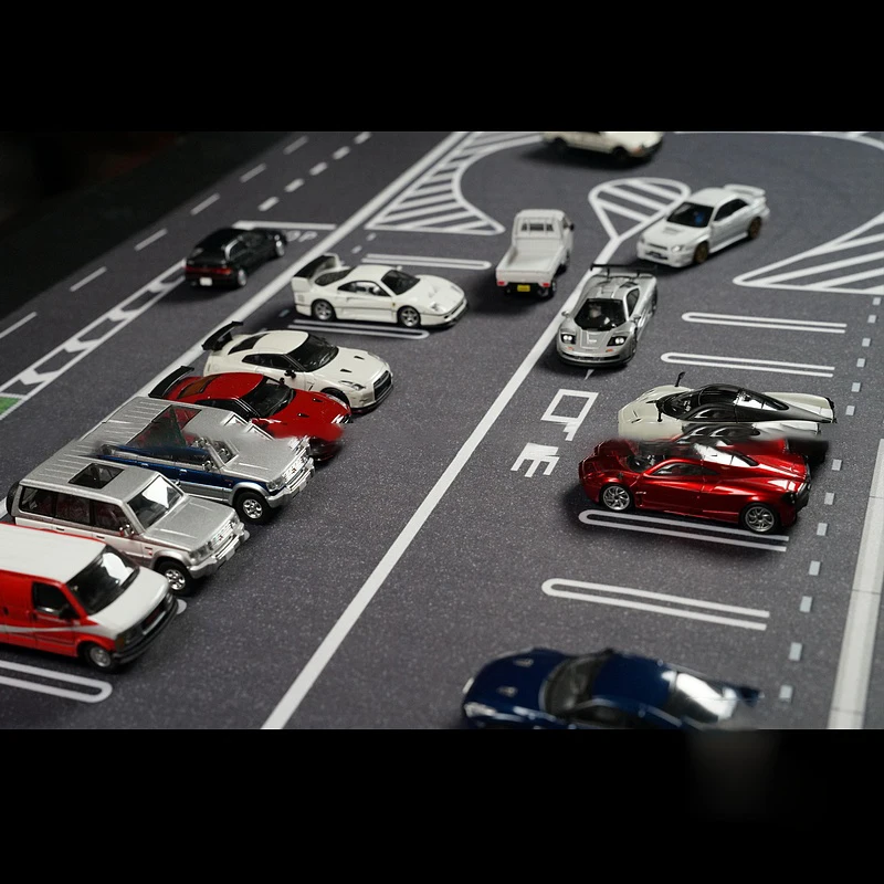 1:64 Scale Road Scene Parking Lot Mat for Diecast Car Model Toy Scene Display Simulation Scene Vehicle Mouse Pad 60CM Scene Mat