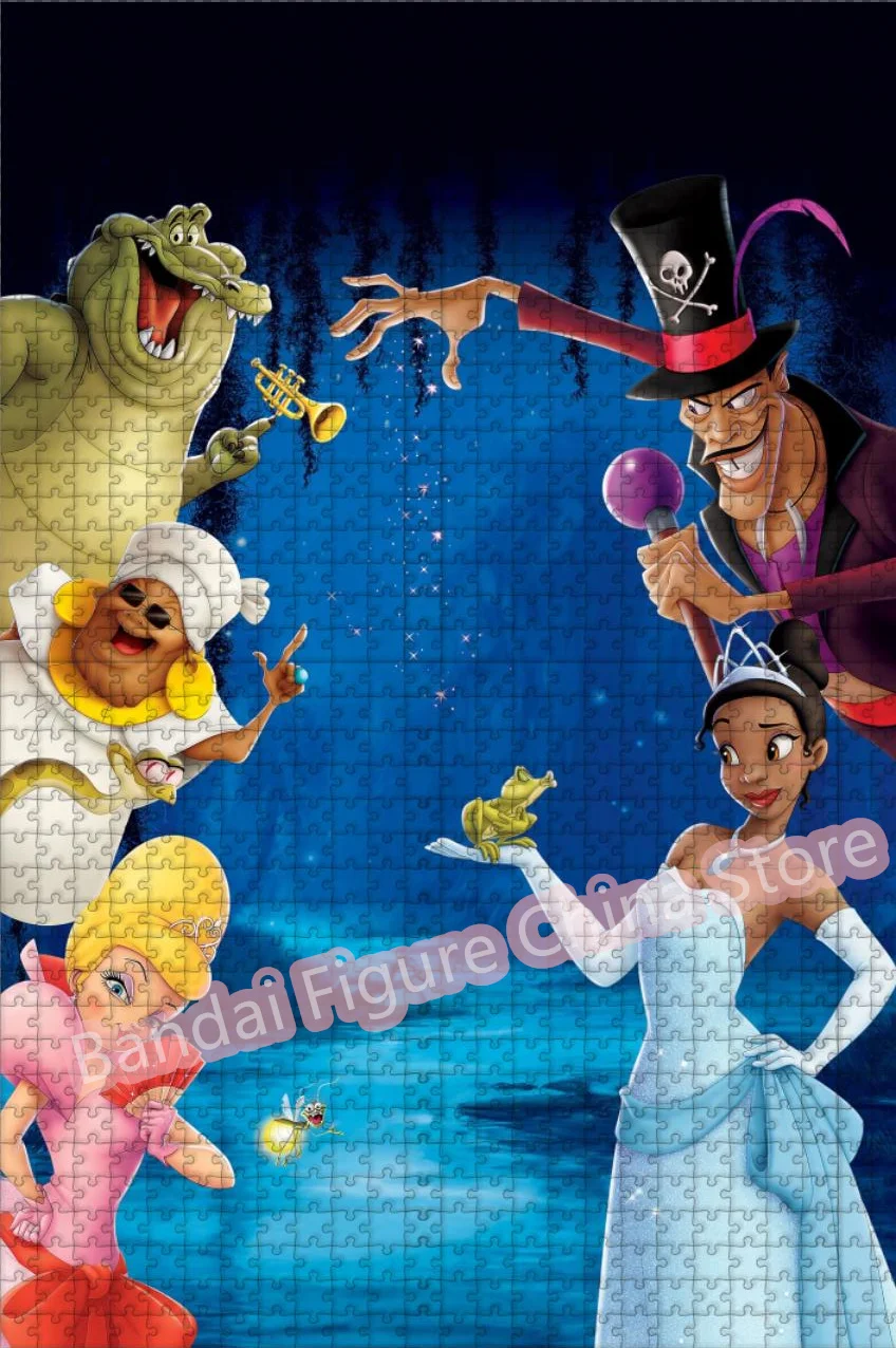 Disney Cartoon Jigsaw Puzzles The Princess and The Frog 300/500/1000 Pieces Puzzle for Kids Stress Relief Intelligence Toys