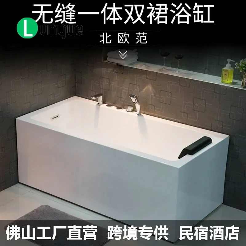 Acrylic Thermostatic Surf Massage Bathtub Deep Soaking Japanese Style Tub for Hotel Household Small Apartment Space Saving