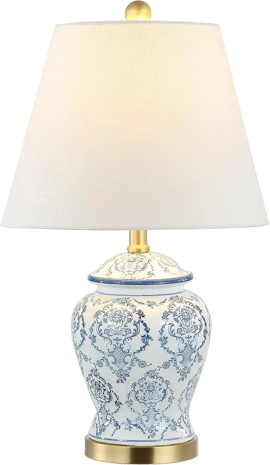 

Juliana 22.25" Traditional Chinoiserie Ceramic LED Table Lamp for Bedroom, Living Room, Office - Blue/White