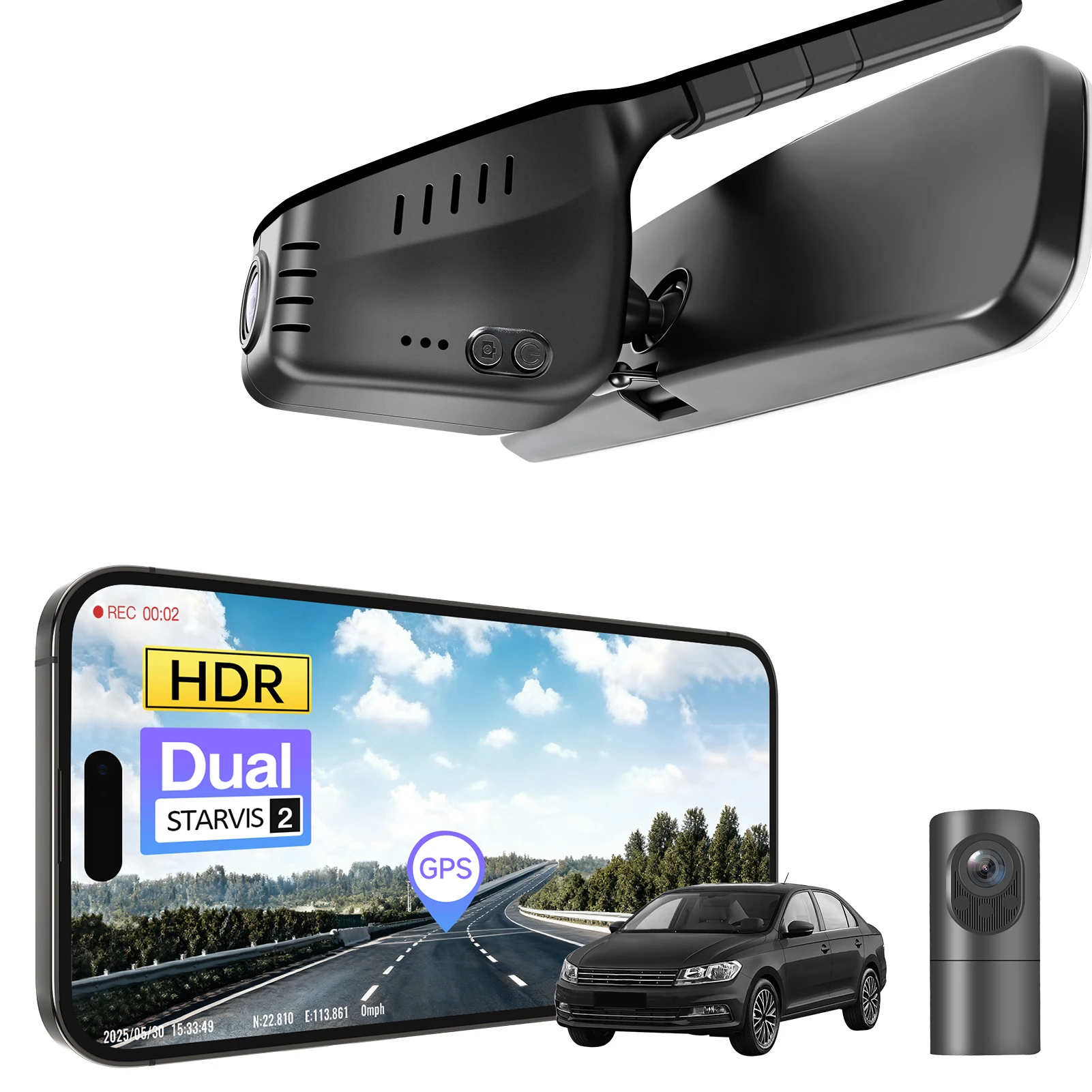 Mangoal 4K HDR Dash Cam STARVIS 2 Sensor For VW Tiguan Golf Touran Passat CC Polo Beetle Fox Rapid Dash Car Camera (Model A/B)