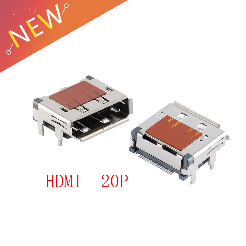 5 szt. Interfejs DisplayPort żeńskie złącze HDMI podstawa DP-20P pozioma łatka czteropinowy monitor HD gniazdo interfejsu HDMI