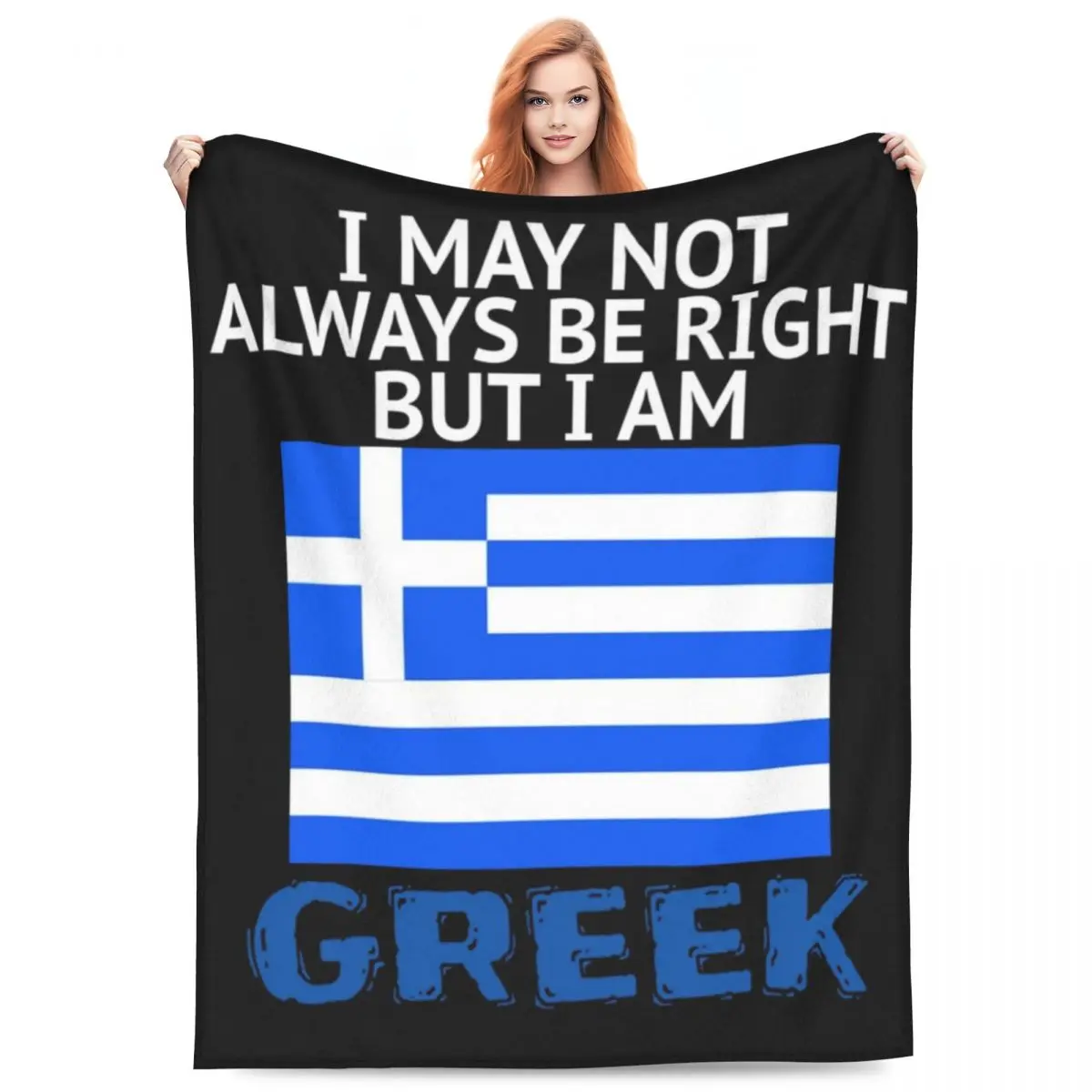 Greece Greek Flag Blanket Fleece Sofa Throw Blanket Portable for Couch Bedding Travel Throws Bedspread Quilt