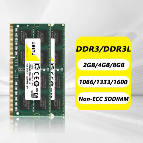DDR3 DDR3L 4GB 8GB Laptop Memoria Ram PC3 1.5V 1333 1600 1866Mhz PC3L 1.35V 8500 10600 12800 204Pin SODIMM Notebook Memory RAM