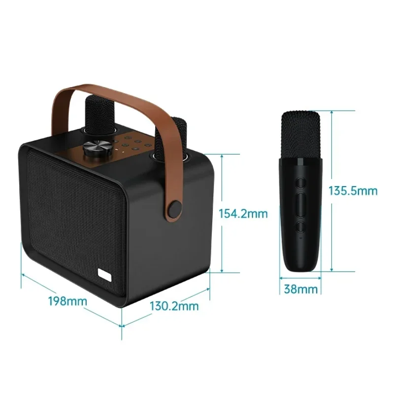 Portable Bluetooth Audio Amplifier Player Sound Wireless HI-FI Karaoke Speakers With Microphones For Outdoor Family Party K Song