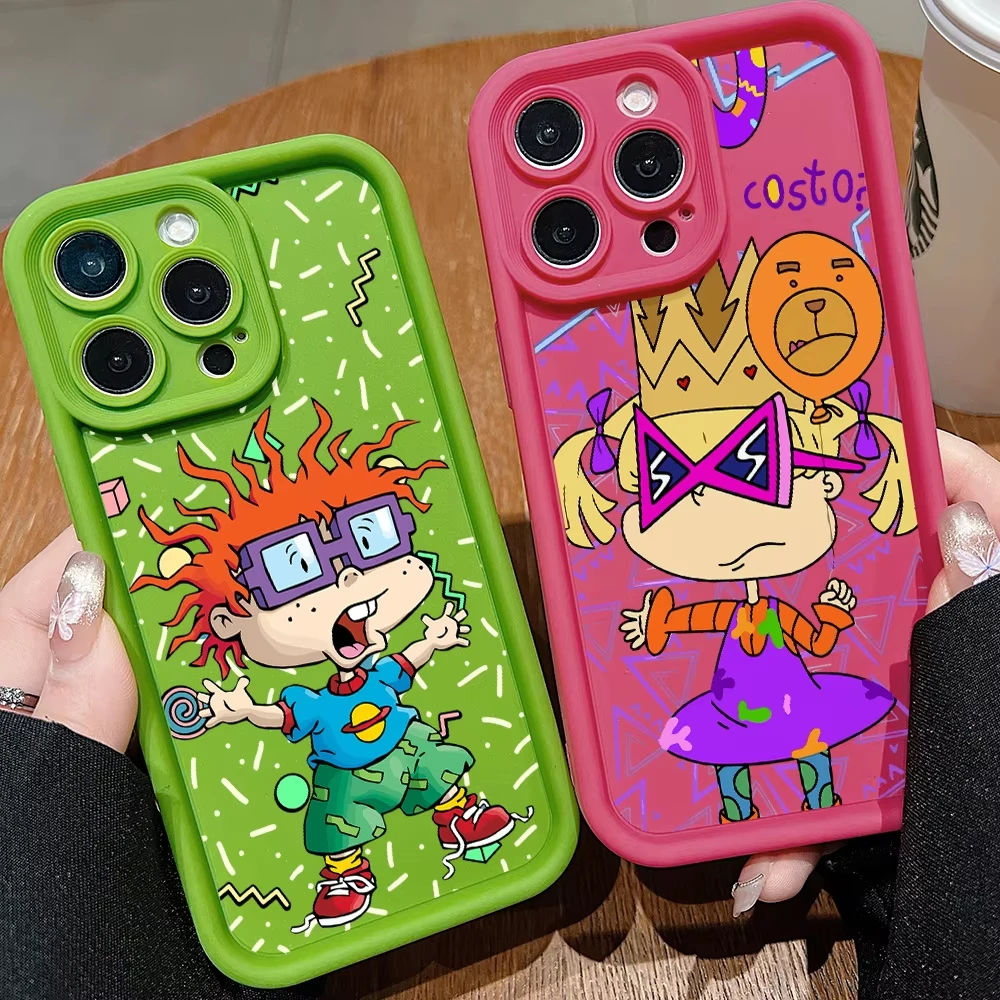 Funda de Teléfono con Dibujos Animados de R-Rugrat Chuckie para iPhone 17 Air 16 e 15 14 13 12 11 Pro Max Plus Mini SE 2020 2022, Carcasa Trasera Suave de TPU