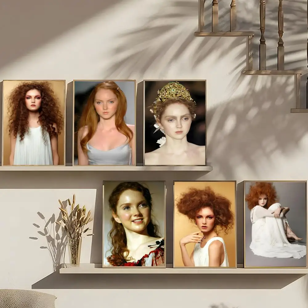l-Lily c-Cole Supermodel Poster Art print wall decor ideal for living room, bedroom, bar, parlor, and home gifting