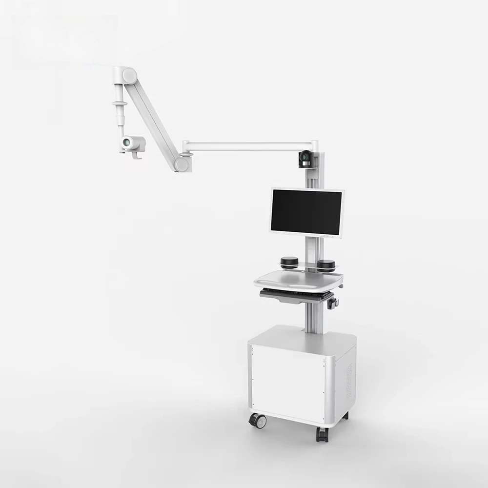 Height-adjustable trolley for camera medical trolley with VESA stand Remote consultation trolley recording device